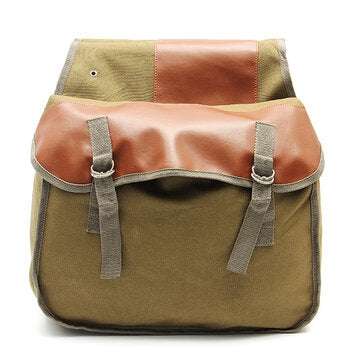 Motorcycle Bike Side Saddle Bag Canvas Luggage Khaki Bag  (COLOR.: KHAKI)