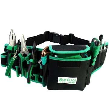 LAOA Waterproof Electrician Bag Double Layers Tool Bags Storage Tools Kit Waist Bag Pocket for Profe