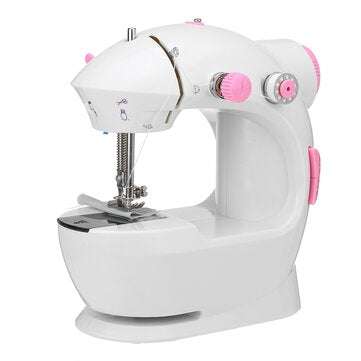 Household Electric Sewing Machine Mini Portable Speed Adjustable Sew... (PLUG: AUPLUG | COLOR: PINK)
