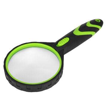 LED Handheld Magnifying Glass Rubber Anti-fall 10 Times Magnification Magnifiers