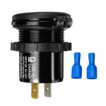 QC3.0 Dual USB Charger Fast Charge Socket Outlet With Voltage Display For Car Truck Boat Yacht Water