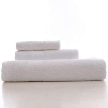 KC LN-01 Bath Pure Towels Long Stapled Cotton Beach Spa Thicken Super Absorbent T... (COLOR.: WHITE)