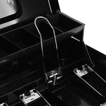 Lockable Cash Coin Box Tiered Tray Portable Money Drawer Holder Security Storage Box