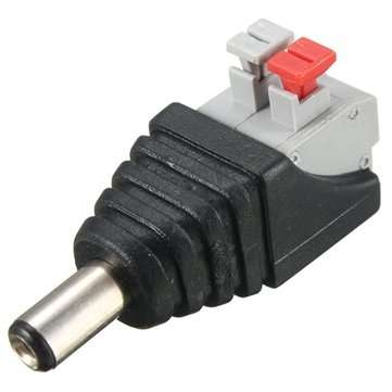 LUSTREON 5.5*2.1mm 5PCS Male&Female Connectors DC Power Adapter Plug Cable for LED Strips 12V