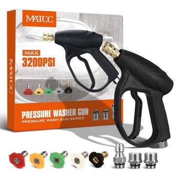 MATCC Pressure Washer Guns Kit 3200PSI Car Power Washer Foam Guns Set with 1/4`` Quick Connector & M