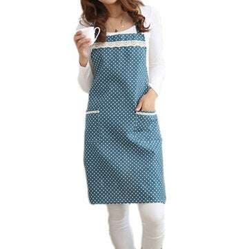 Honana KT-AP1 Adjustable Large Size Bib Apron Kitchen Cooking Woman Man St... (APRON STYLE: BLUEDOT)