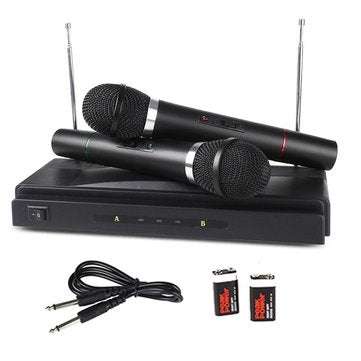 Karaoke Wireless Microphone System KTV Dual Handheld Mic Cordless Receiver