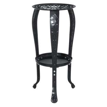 Iron Flower Stand Black/White Random Color 2 Tier Metal Plant Rack Home Indoor Living Room Outdoor B