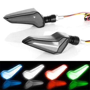 Pair 12V Motorcycle Scooter LED Modified Turn Signal Lights Daytime Light Ox ... (COLOR.: YELLOWRED)