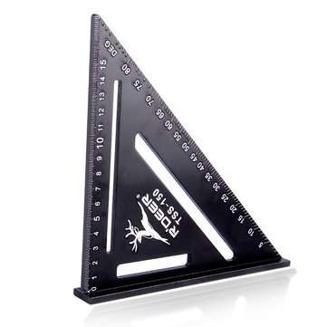 RDEER 150mm Angle Ruler Aluminun Alloy Triangle Ruler For DIY Home Builders Artis... (LENGTH: 150MM)