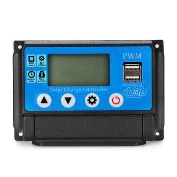 PWM 60A 12/24V Auto Adapt LCD Solar Charge Controller Battery Regulator Adjustable Parameter Dual US