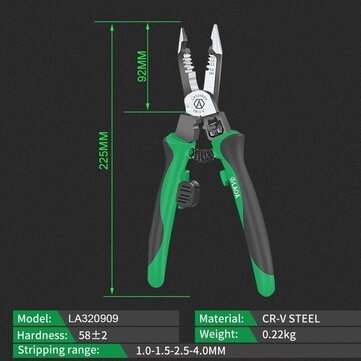 LAOA 6 in 1 Multifunctional Electrician Pliers Long Nose Pliers Wire Stripper C... (MODEL: LA320909)