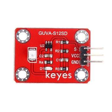 Keyes Brick GUVA-S12SD 3528 Ultraviolet Sensor(Pad hole) with Pin Header Module Analog Signal 240-37