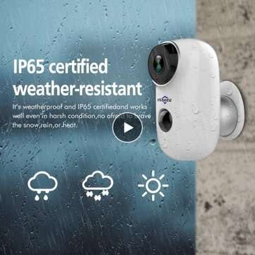 Hiseeu C10 1080P Wire-Free Rechargeable Battery CCTV WiFi IP Camera Outdoor IP65 Weatherproof Home S