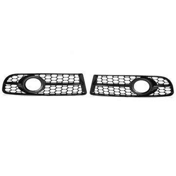 Glossy Black Honeycomb Fog Light Grille Cover For Audi A4 B7 S-Line S4 2005-2008