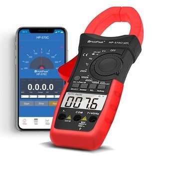 HoldPeak Digital Clamp Multimeter HP-570C-APP 1000A AC/DC Current Voltage Temperature Meter Link to