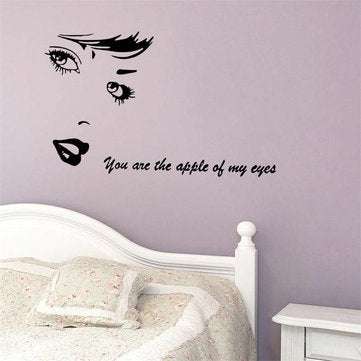 Honana Creative Black Beauty Home Decal Wall Sticker Removable 3D Wallpaper for Girl DIY Living Room