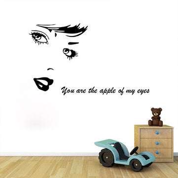 Honana Creative Black Beauty Home Decal Wall Sticker Removable 3D Wallpaper for Girl DIY Living Room