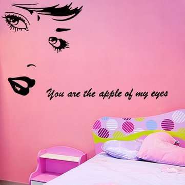 Honana Creative Black Beauty Home Decal Wall Sticker Removable 3D Wallpaper for Girl DIY Living Room