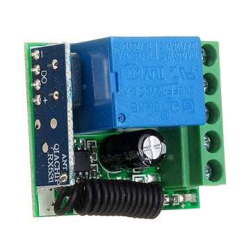Geekcreit 433MHz DC12V 10A 1CH Single Channel Wireless Relay RF Remote Control Switch Receiver Boa
