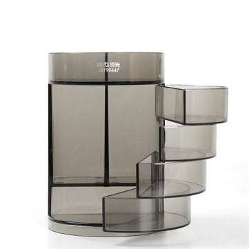M&G Plastic Pen Holder Black Transparent Four Layers Multifuction Storage Box Stationery Home Office