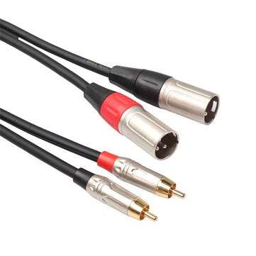REXLIS TR042BRXK401-18 Audio Cable Dual RCA Male to Dual XLR Male 1.8/3m Microphone ... (LENGTH: 3M)