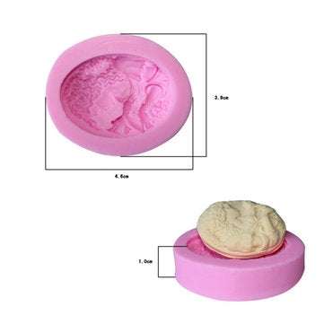 Goddess Head Portrait Silicone Fondant Mold Chocolate Soap Mould