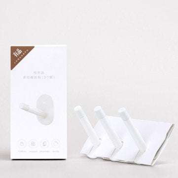 Happy Life 3PCS 8H Adhesive Multi-function Hooks / Wall Mop Strong Hook Holder For Bathroom Bedroom