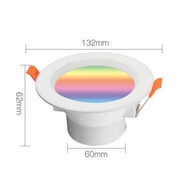 MoesHouse WiFi Smart LED Downlight 7W RGB+CW+WW Dimming Round Spot Light Work with Alexa Google Home