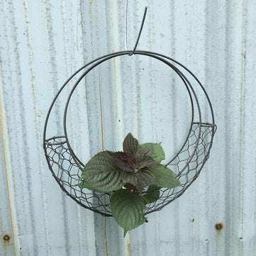 Hanging Flower Pot Iron Wall Succulent Planters Rustic Plant Holder Home Decorations