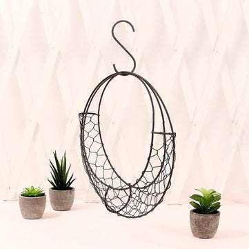 Hanging Flower Pot Iron Wall Succulent Planters Rustic Plant Holder Home Decorations