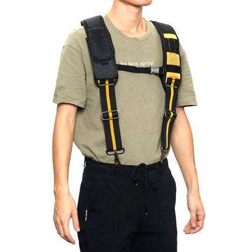 Heavy Duty Tool Belt Suspender for Reducing Waist Pressure Tool Pouch with 4pcs Support Loops