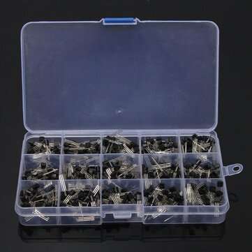 Geekcreit 600Pcs TO-92 NPN PNP Bipolar Transistor 15 Value Assortment Kit