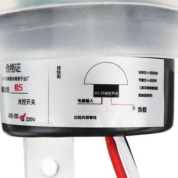 Photoswitch Sensor Switch Control Street Light Lamp Auto On Off Photocell 220V