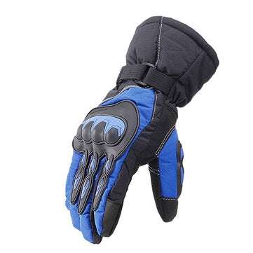 Motorcycle Gloves Riding Cycling Protective Waterproof Winter Keep Warm (SIZE 3: M | COLOR.: BLUE)