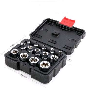 Hi-Spec 14pcs Chrome-Vanadium Steel Multifunctionl Ratchet Wrench Sockets Kit For Use in Impact Driv