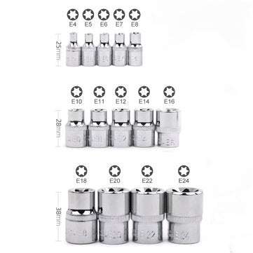 Hi-Spec 14pcs Chrome-Vanadium Steel Multifunctionl Ratchet Wrench Sockets Kit For Use in Impact Driv