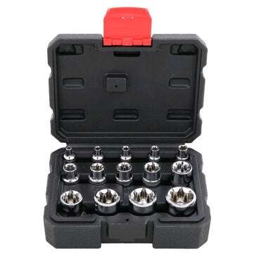 Hi-Spec 14pcs Chrome-Vanadium Steel Multifunctionl Ratchet Wrench Sockets Kit For Use in Impact Driv