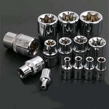 Hi-Spec 14pcs Chrome-Vanadium Steel Multifunctionl Ratchet Wrench Sockets Kit For Use in Impact Driv