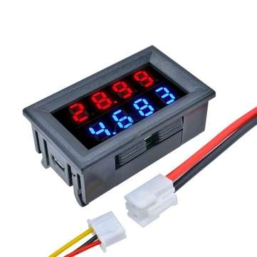 Geekcreit DC 100V 10A 0.28 Inch Mini Digital Voltmeter Ammeter 4 Bit 5 Wires Voltage Current Meter