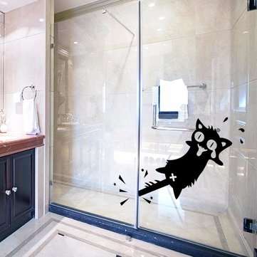 Honana Cartoon Clip to The Tail of A Cat Wall Sticker for Home Decor PVC Decals Doors Windows Car St
