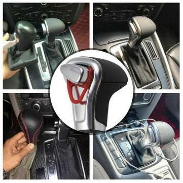 Gear Shift Knob Gaiter Boot Cover PU Leather For Audi A3 A4 A5 A6 Q7 8KD71313B Left-Hand Drive