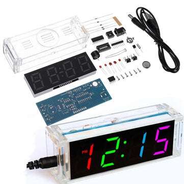 Geekcreit Colorful Digital Clock Electronic Production Kit DIY Parts Component Kit Electronic Watc