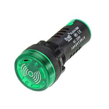 Machifit AC 220V 22mm Buzzer Lamp Indicator Light Signal Lamp Flash Buzzer Green