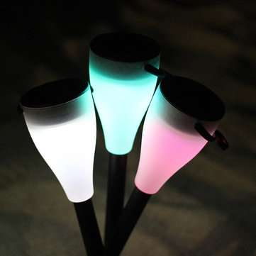 Garden Solar Power Colorful Changing LED Light Courtyard Lawn Path Stake Decoration Lamp