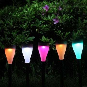 Garden Solar Power Colorful Changing LED Light Courtyard Lawn Path Stake Decoration Lamp