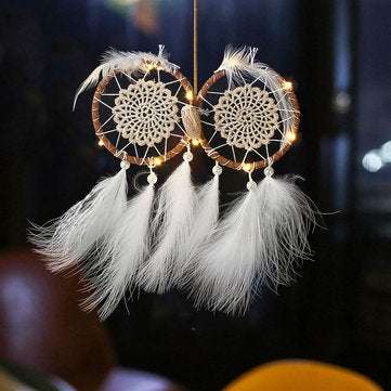 Owl Shape Luminous Dream Catcher Dreamcatchers Hanging Wall Living Room Ornament Decora... (TYPE: B)