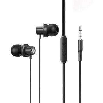 Lenovo Thinkplus TW13 Wired Earphone Noise Reduction Stereo Bass Earbuds 3.5mm Jac... (COLOR: BLACK)