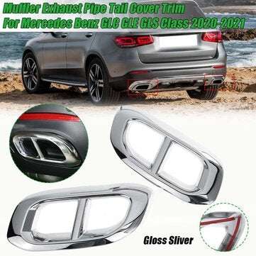 Muffler Exhaust Pipe Tail Cover Trim For Mercedes Benz GLC GLE GLS Class 2020-2021 (COLOR.: SILVER)