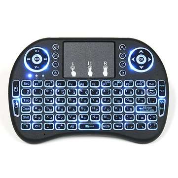I8 Russian Wireless Three Color Backlit 2.4GHz Touchpad Keyboard Air Mouse